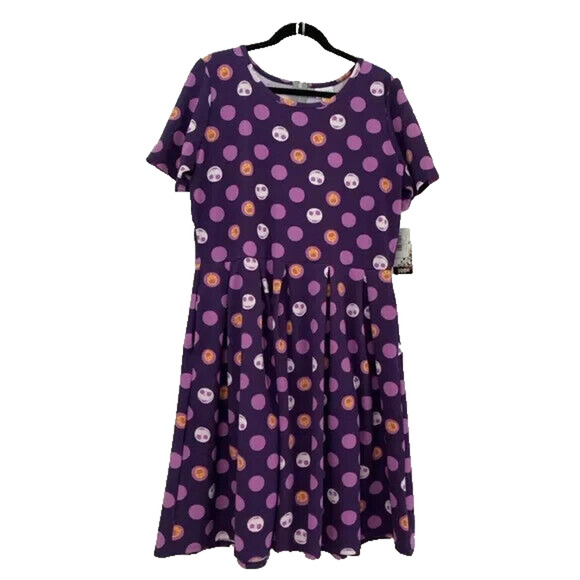 NWT LuLaRoe Amelia dress 3XL 3X Nightmare Before Christmas Disney Villains NBC - Picture 1 of 11